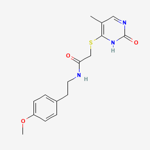molecular formula C16H19N3O3S B2831646 N-(4-甲氧基苯乙基)-2-((5-甲基-2-氧代-1,2-二氢嘧啶-4-基)硫)乙酰胺 CAS No. 898441-78-6