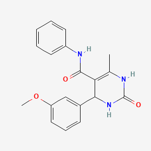 molecular formula C19H19N3O3 B2831650 4-(3-methoxyphenyl)-6-methyl-2-oxo-N-phenyl-1,2,3,4-tetrahydropyrimidine-5-carboxamide CAS No. 421575-69-1