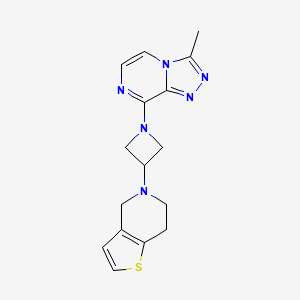 B2831658 5-[1-(3-Methyl-[1,2,4]triazolo[4,3-a]pyrazin-8-yl)azetidin-3-yl]-6,7-dihydro-4H-thieno[3,2-c]pyridine CAS No. 2379972-23-1