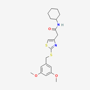 N-cyclohexyl-2-(2-((3,5-dimethoxybenzyl)thio)thiazol-4-yl)acetamide