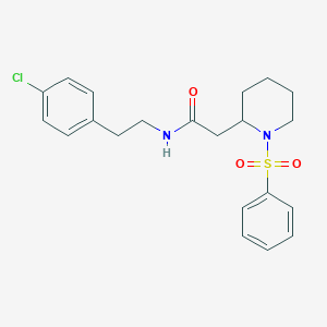 N-(4-chlorophenethyl)-2-(1-(phenylsulfonyl)piperidin-2-yl)acetamide