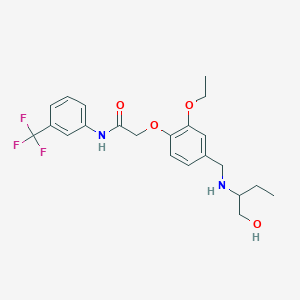 molecular formula C22H27F3N2O4 B283167 2-[2-ethoxy-4-({[1-(hydroxymethyl)propyl]amino}methyl)phenoxy]-N-[3-(trifluoromethyl)phenyl]acetamide 