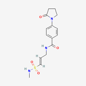 molecular formula C15H19N3O4S B2831670 N-[(2E)-3-(methylsulfamoyl)prop-2-en-1-yl]-4-(2-oxopyrrolidin-1-yl)benzamide CAS No. 2097941-46-1