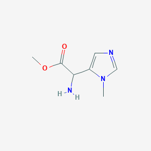 molecular formula C7H12ClN3O2 B2831679 Methyl 2-amino-2-(1-methyl-1H-imidazol-5-yl)acetate CAS No. 1464902-03-1