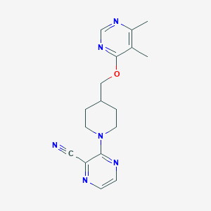 3-(4-(((5,6-Dimethylpyrimidin-4-yl)oxy)methyl)piperidin-1-yl)pyrazine-2-carbonitrile