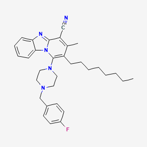 1-[4-(4-Fluorobenzyl)piperazin-1-yl]-3-methyl-2-octylpyrido[1,2-a]benzimidazole-4-carbonitrile