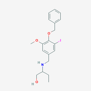 molecular formula C19H24INO3 B283169 2-{[4-(Benzyloxy)-3-iodo-5-methoxybenzyl]amino}-1-butanol 
