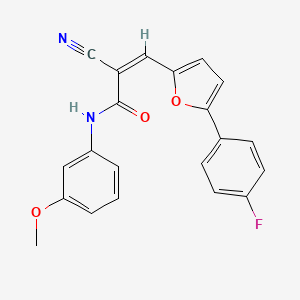 molecular formula C21H15FN2O3 B2831691 (Z)-2-Cyano-3-[5-(4-fluorophenyl)furan-2-yl]-N-(3-methoxyphenyl)prop-2-enamide CAS No. 463347-60-6