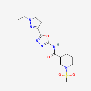 N-(5-(1-isopropyl-1H-pyrazol-3-yl)-1,3,4-oxadiazol-2-yl)-1-(methylsulfonyl)piperidine-3-carboxamide
