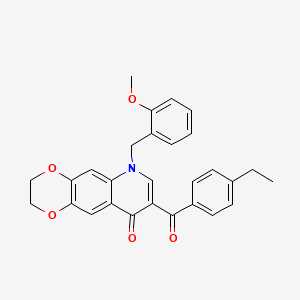 8-(4-ethylbenzoyl)-6-[(2-methoxyphenyl)methyl]-2H,3H,6H,9H-[1,4]dioxino[2,3-g]quinolin-9-one