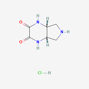 molecular formula C6H10ClN3O2 B2831698 (4Ar,7aS)-4,4a,5,6,7,7a-hexahydro-1H-pyrrolo[3,4-b]pyrazine-2,3-dione;hydrochloride CAS No. 2309433-00-7