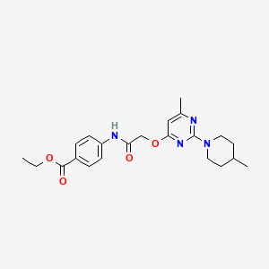 Ethyl 4-[({[6-methyl-2-(4-methylpiperidin-1-yl)pyrimidin-4-yl]oxy}acetyl)amino]benzoate