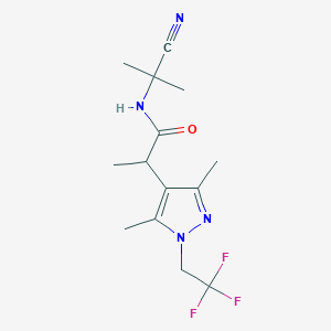 molecular formula C14H19F3N4O B2831702 N-(1-cyano-1-methylethyl)-2-[3,5-dimethyl-1-(2,2,2-trifluoroethyl)-1H-pyrazol-4-yl]propanamide CAS No. 1797289-24-7
