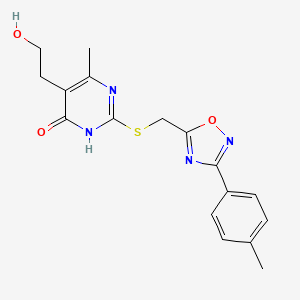 5-(2-Hydroxyethyl)-6-methyl-2-({[3-(4-methylphenyl)-1,2,4-oxadiazol-5-yl]methyl}sulfanyl)-4-pyrimidinol