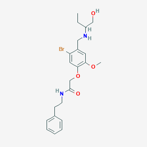 molecular formula C22H29BrN2O4 B283172 2-[5-bromo-4-({[1-(hydroxymethyl)propyl]amino}methyl)-2-methoxyphenoxy]-N-(2-phenylethyl)acetamide 