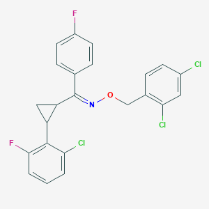 molecular formula C23H16Cl3F2NO B2831720 [2-(2-chloro-6-fluorophenyl)cyclopropyl](4-fluorophenyl)methanone O-(2,4-dichlorobenzyl)oxime CAS No. 338415-96-6