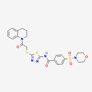 molecular formula C24H25N5O5S3 B2831740 N-(5-((2-(3,4-dihydroquinolin-1(2H)-yl)-2-oxoethyl)thio)-1,3,4-thiadiazol-2-yl)-4-(morpholinosulfonyl)benzamide CAS No. 317328-95-3