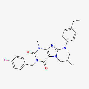 9-(4-ethylphenyl)-3-[(4-fluorophenyl)methyl]-1,7-dimethyl-7,8-dihydro-6H-purino[7,8-a]pyrimidine-2,4-dione