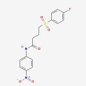 molecular formula C16H15FN2O5S B2831744 4-((4-fluorophenyl)sulfonyl)-N-(4-nitrophenyl)butanamide CAS No. 941950-84-1