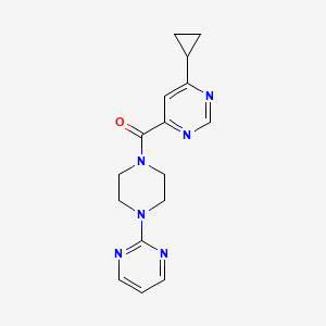 molecular formula C16H18N6O B2831747 (6-Cyclopropylpyrimidin-4-yl)-(4-pyrimidin-2-ylpiperazin-1-yl)methanone CAS No. 2415461-55-9