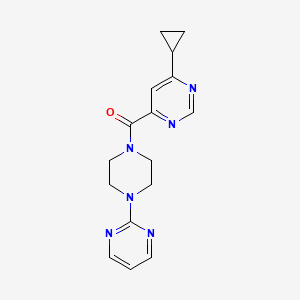 molecular formula C16H18N6O B2831747 4-Cyclopropyl-6-[4-(pyrimidin-2-yl)piperazine-1-carbonyl]pyrimidine CAS No. 2415461-55-9