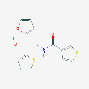 molecular formula C15H13NO3S2 B2831753 N-(2-(furan-2-yl)-2-hydroxy-2-(thiophen-2-yl)ethyl)thiophene-3-carboxamide CAS No. 2034262-76-3