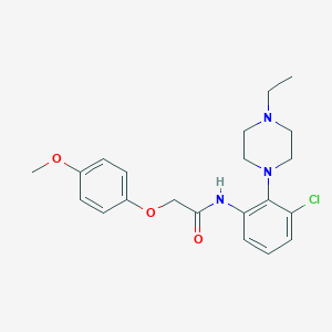 molecular formula C21H26ClN3O3 B283176 N-[3-chloro-2-(4-ethylpiperazin-1-yl)phenyl]-2-(4-methoxyphenoxy)acetamide 