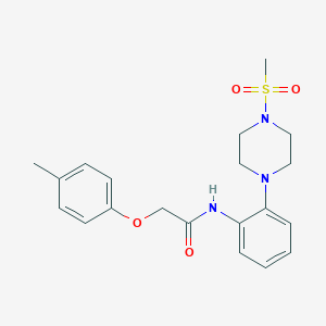 molecular formula C20H25N3O4S B283177 2-(4-methylphenoxy)-N-{2-[4-(methylsulfonyl)-1-piperazinyl]phenyl}acetamide 