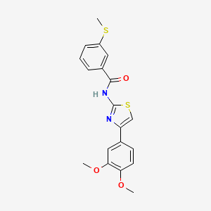molecular formula C19H18N2O3S2 B2831779 N-(4-(3,4-二甲氧基苯基)噻唑-2-基)-3-(甲硫基)苯甲酰胺 CAS No. 896356-67-5