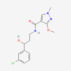 N-(3-(3-chlorophenyl)-3-hydroxypropyl)-3-methoxy-1-methyl-1H-pyrazole-4-carboxamide