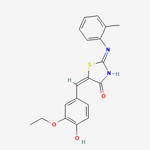 (2E,5E)-5-(3-ethoxy-4-hydroxybenzylidene)-2-(o-tolylimino)thiazolidin-4-one