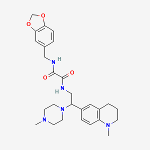 N1-(benzo[d][1,3]dioxol-5-ylmethyl)-N2-(2-(1-methyl-1,2,3,4-tetrahydroquinolin-6-yl)-2-(4-methylpiperazin-1-yl)ethyl)oxalamide