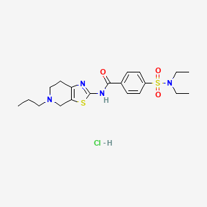 molecular formula C20H29ClN4O3S2 B2831801 4-(N,N-diethylsulfamoyl)-N-(5-propyl-4,5,6,7-tetrahydrothiazolo[5,4-c]pyridin-2-yl)benzamide hydrochloride CAS No. 1189676-28-5