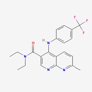 N,N-diethyl-7-methyl-4-((4-(trifluoromethyl)phenyl)amino)-1,8-naphthyridine-3-carboxamide