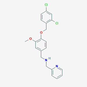 N-{4-[(2,4-dichlorobenzyl)oxy]-3-methoxybenzyl}-N-(2-pyridinylmethyl)amine