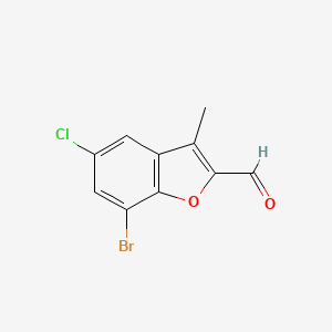 B2831811 7-Bromo-5-chloro-3-methyl-1-benzofuran-2-carbaldehyde CAS No. 2248320-73-0