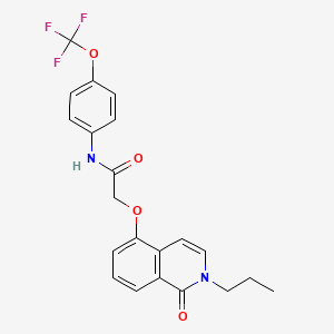 molecular formula C21H19F3N2O4 B2831827 2-((1-oxo-2-propyl-1,2-dihydroisoquinolin-5-yl)oxy)-N-(4-(trifluoromethoxy)phenyl)acetamide CAS No. 898431-13-5