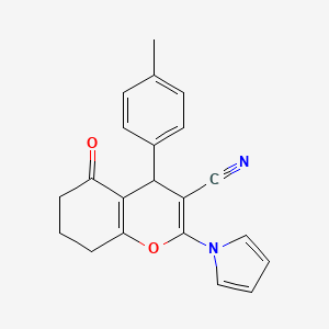 4-(4-methylphenyl)-5-oxo-2-(1H-pyrrol-1-yl)-5,6,7,8-tetrahydro-4H-chromene-3-carbonitrile