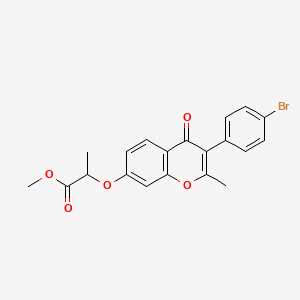 molecular formula C20H17BrO5 B2831839 methyl 2-((3-(4-bromophenyl)-2-methyl-4-oxo-4H-chromen-7-yl)oxy)propanoate CAS No. 610764-49-3