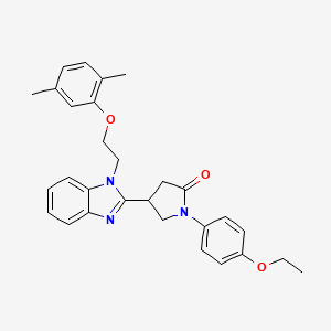4-{1-[2-(2,5-dimethylphenoxy)ethyl]-1H-benzimidazol-2-yl}-1-(4-ethoxyphenyl)pyrrolidin-2-one