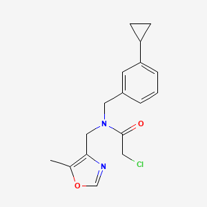 2-Chloro-N-[(3-cyclopropylphenyl)methyl]-N-[(5-methyl-1,3-oxazol-4-yl)methyl]acetamide