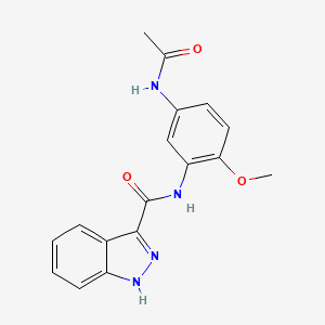 molecular formula C17H16N4O3 B2831846 N-(5-acetamido-2-methoxyphenyl)-1H-indazole-3-carboxamide CAS No. 953014-05-6