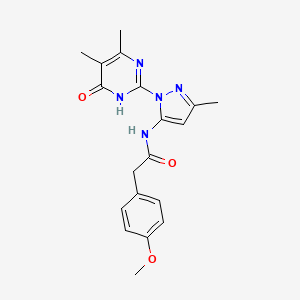 N-(1-(4,5-dimethyl-6-oxo-1,6-dihydropyrimidin-2-yl)-3-methyl-1H-pyrazol-5-yl)-2-(4-methoxyphenyl)acetamide