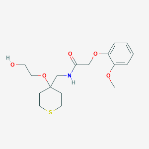 N-((4-(2-hydroxyethoxy)tetrahydro-2H-thiopyran-4-yl)methyl)-2-(2-methoxyphenoxy)acetamide