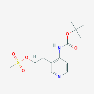 molecular formula C14H22N2O5S B2831867 tert-butyl N-{3-[2-(methanesulfonyloxy)propyl]pyridin-4-yl}carbamate CAS No. 257937-11-4