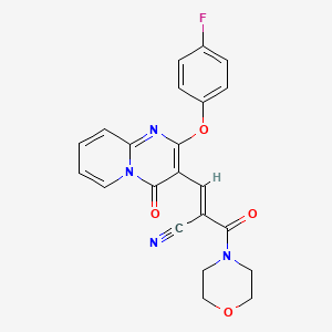 (E)-3-(2-(4-fluorophenoxy)-4-oxo-4H-pyrido[1,2-a]pyrimidin-3-yl)-2-(morpholine-4-carbonyl)acrylonitrile
