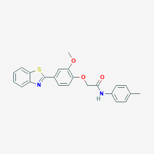 molecular formula C23H20N2O3S B283187 2-[4-(1,3-benzothiazol-2-yl)-2-methoxyphenoxy]-N-(4-methylphenyl)acetamide 