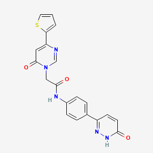 N-(4-(6-hydroxypyridazin-3-yl)phenyl)-2-(6-oxo-4-(thiophen-2-yl)pyrimidin-1(6H)-yl)acetamide