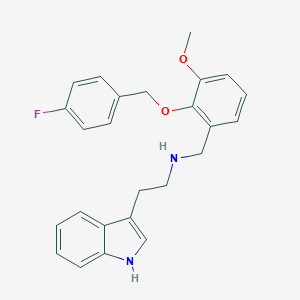 molecular formula C25H25FN2O2 B283188 N-{2-[(4-fluorobenzyl)oxy]-3-methoxybenzyl}-2-(1H-indol-3-yl)ethanamine 