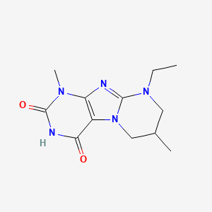molecular formula C12H17N5O2 B2831884 9-ethyl-1,7-dimethyl-6,7,8,9-tetrahydropyrimido[2,1-f]purine-2,4(1H,3H)-dione CAS No. 1203200-78-5